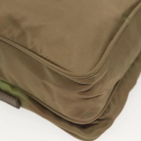 PRADA Shoulder Bag Nylon Khaki Silver Auth ki5896 - Picture 5 of 16